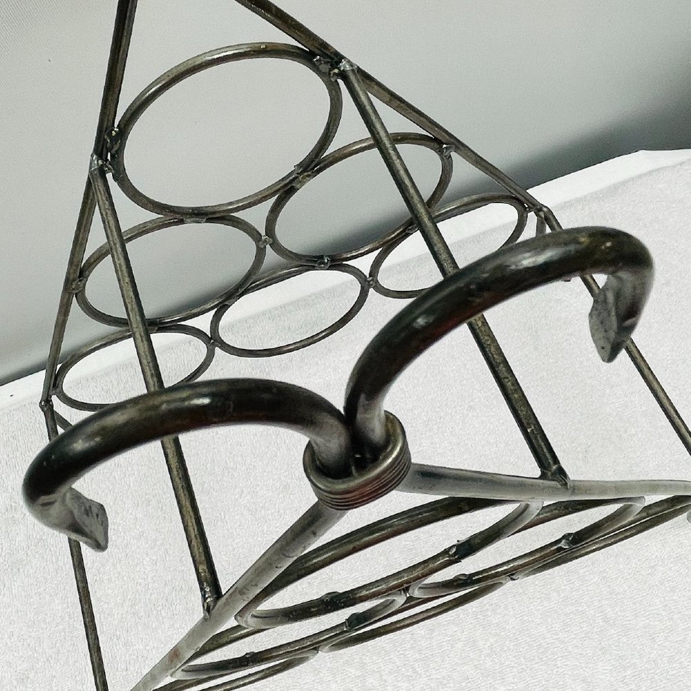 EUC 6-Bottle Countertop Wine Rack, Decorative/Rustic, Metal, 18 1/4" T x 16" W - Picture 4 of 9